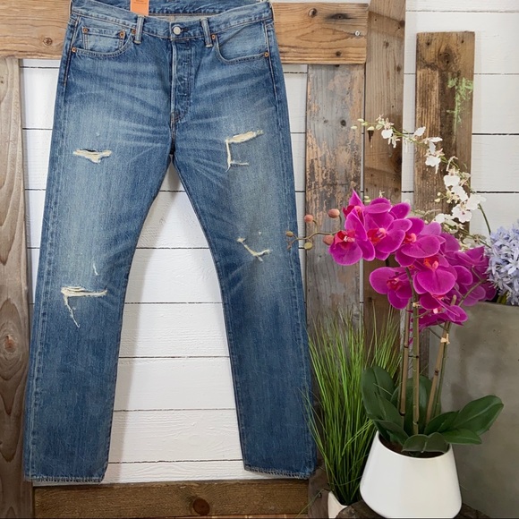 Levi's Other - Levi's 501 Button Fly Distressed NWT W34 L34